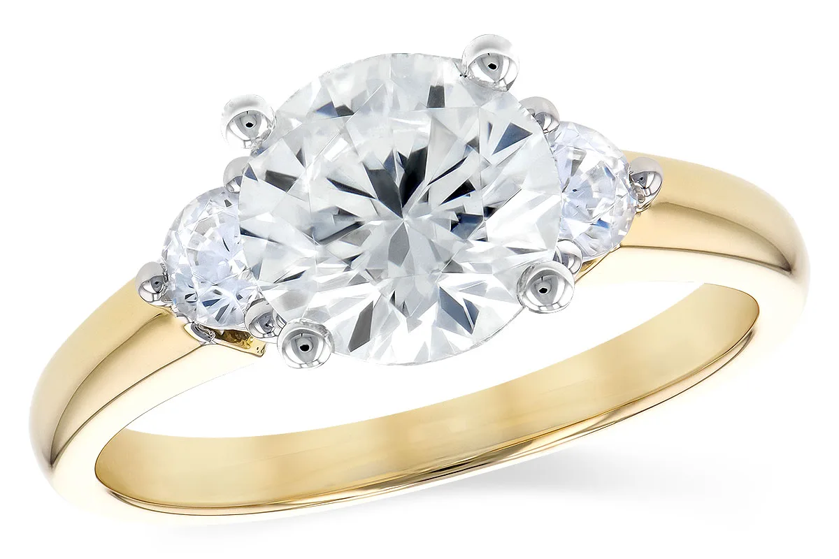 Diamond Semi-Mount Engagement Ring in yellow gold