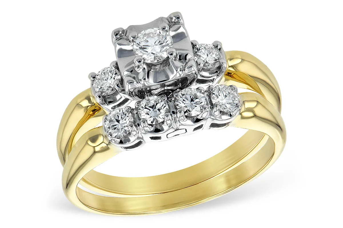 Diamond Wedding Set in yellow gold