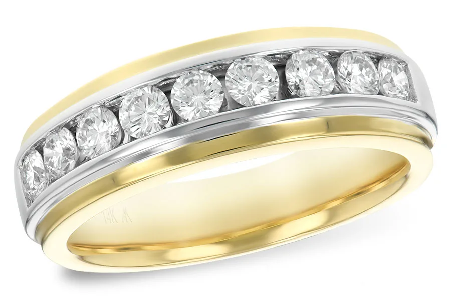 Men's Diamond Wedding Band in yellow gold