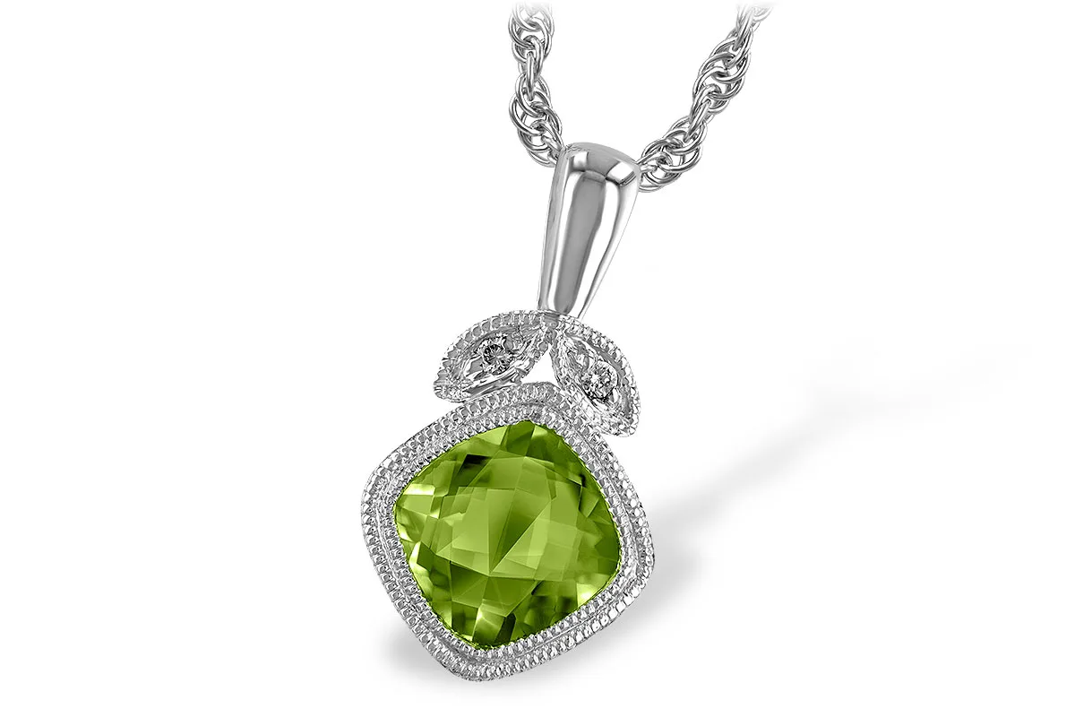 Peridot Necklace in white gold