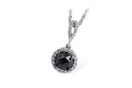 Black Diamond Necklace in white gold