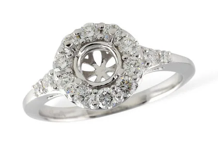 Diamond Semi-Mount Engagement Ring in white gold