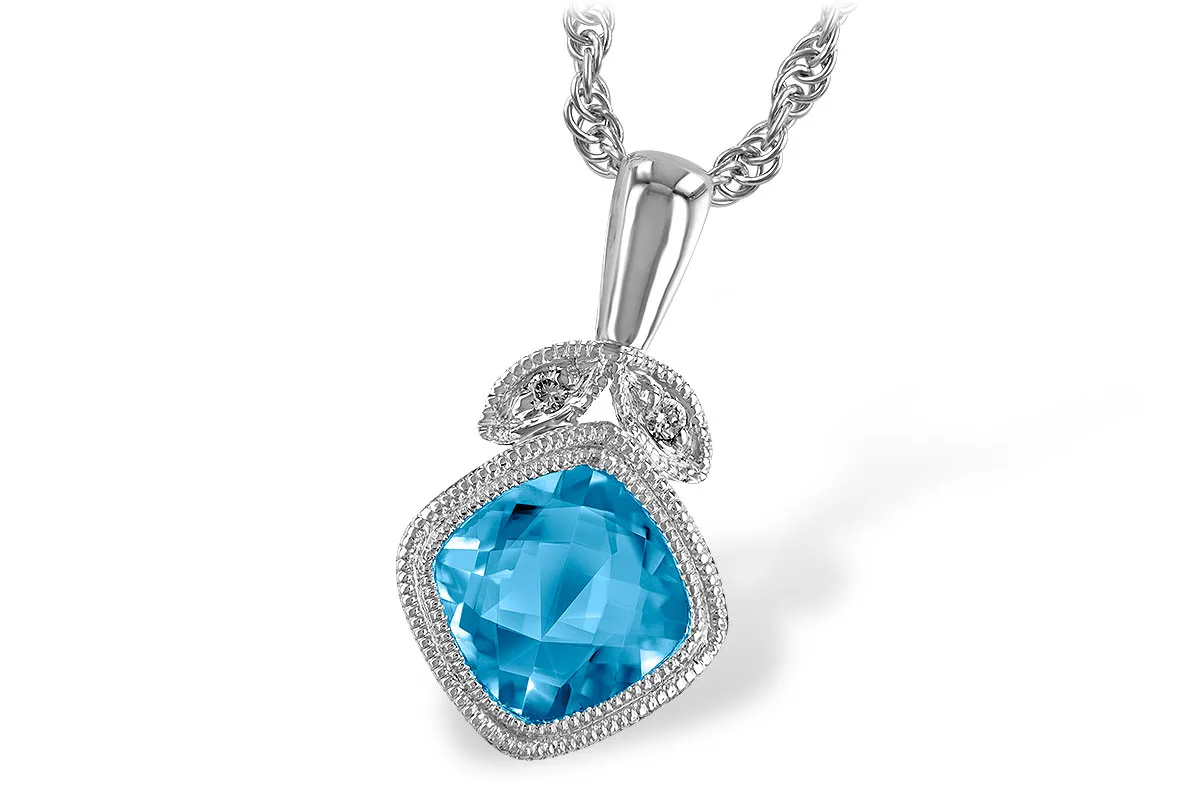 Blue Topaz Necklace in white gold