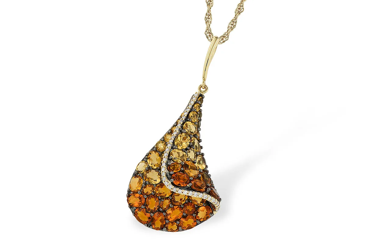 Citrine Necklace in yellow gold
