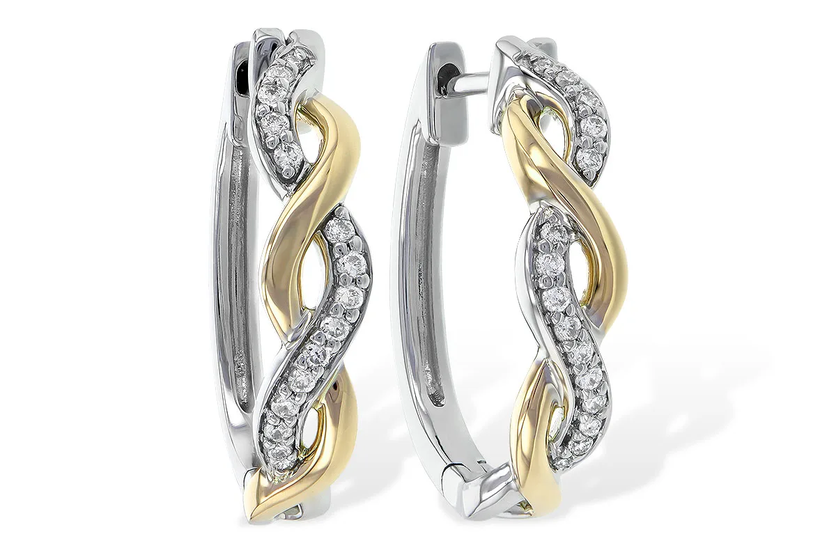 Diamond Earrings in two-tone (reversed)