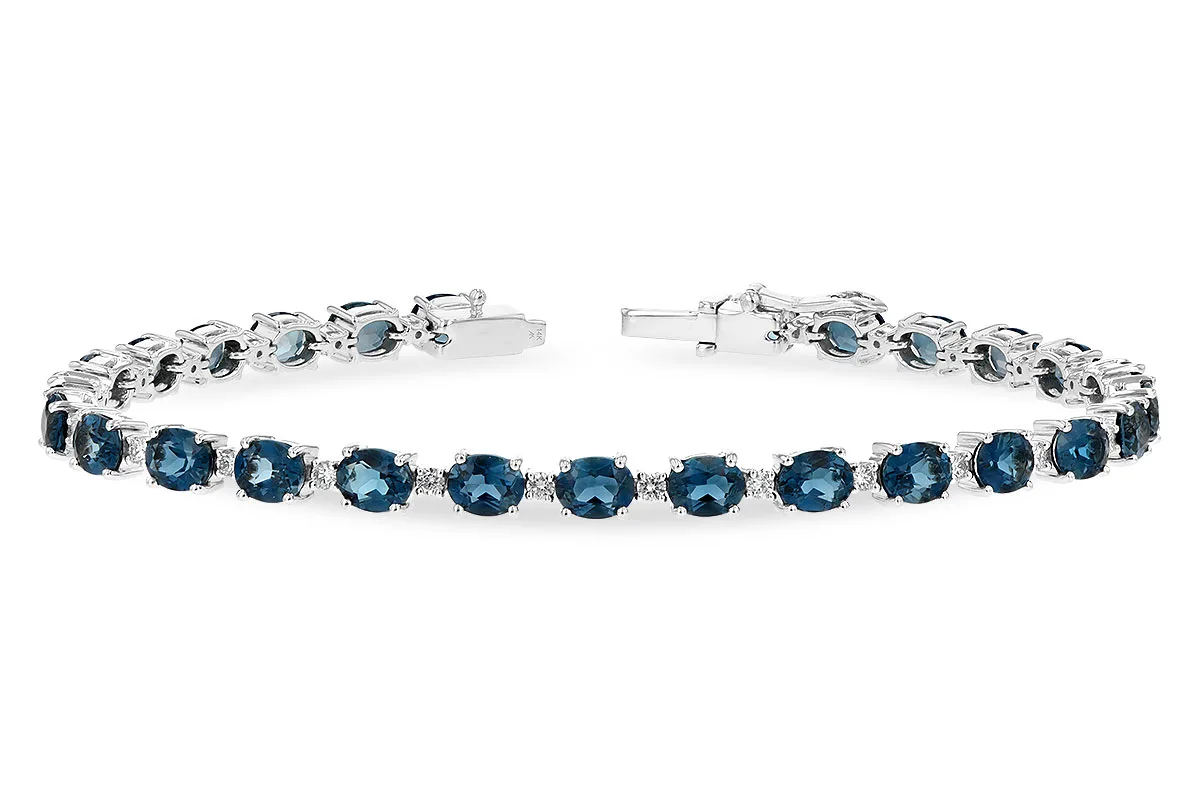 London Blue Topaz Bracelet in white gold
