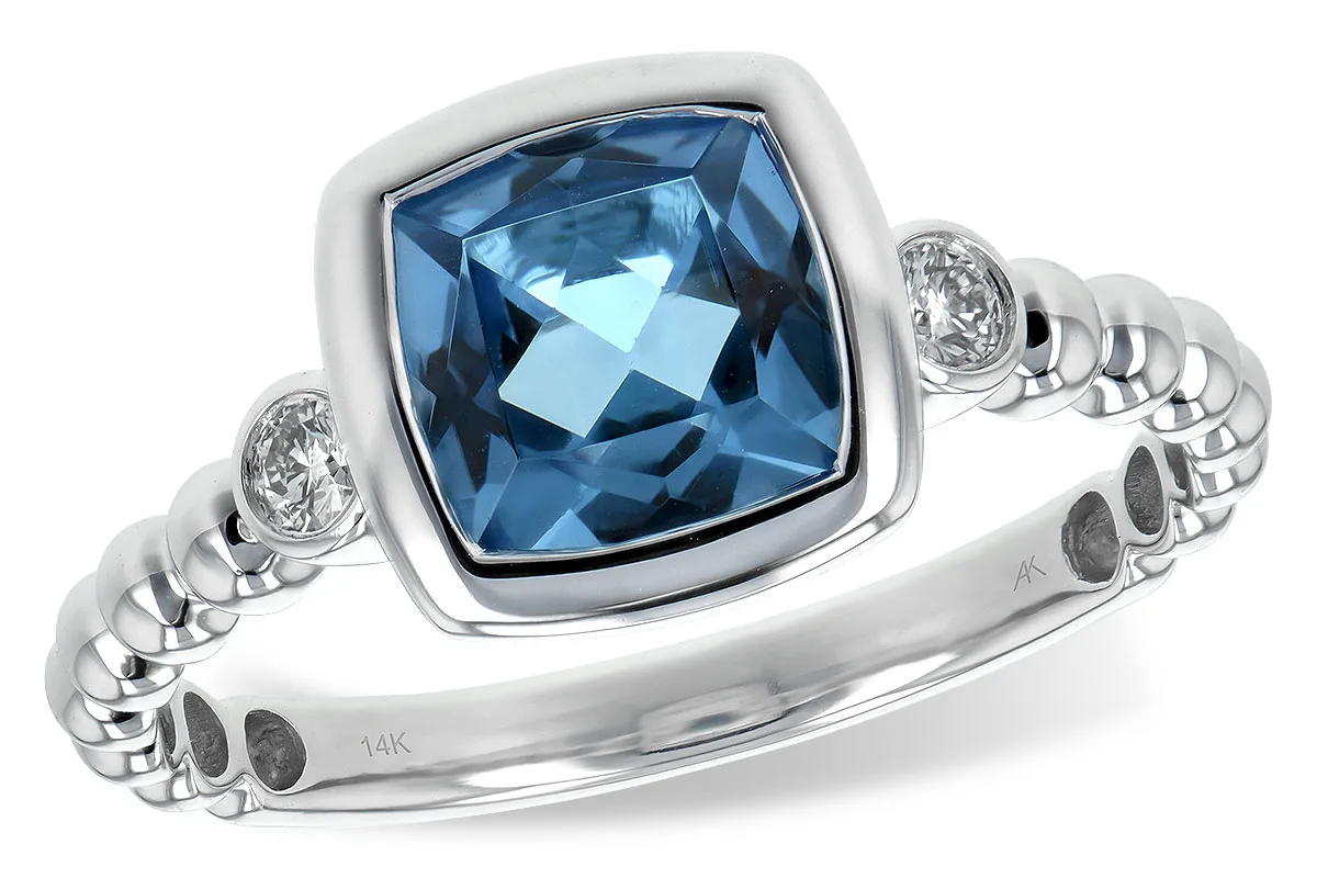 Blue Topaz Ring in white gold