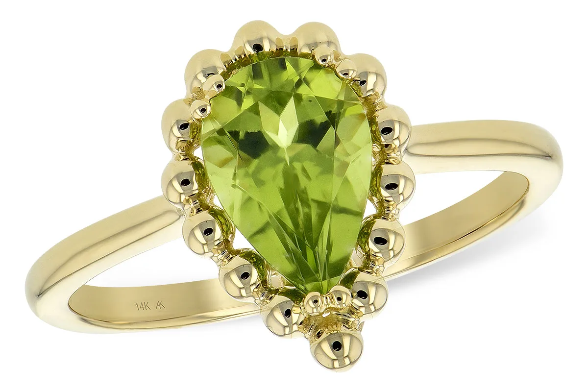 Peridot Ring in yellow gold