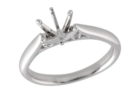 Diamond Semi-Mount Engagement Ring in platinum