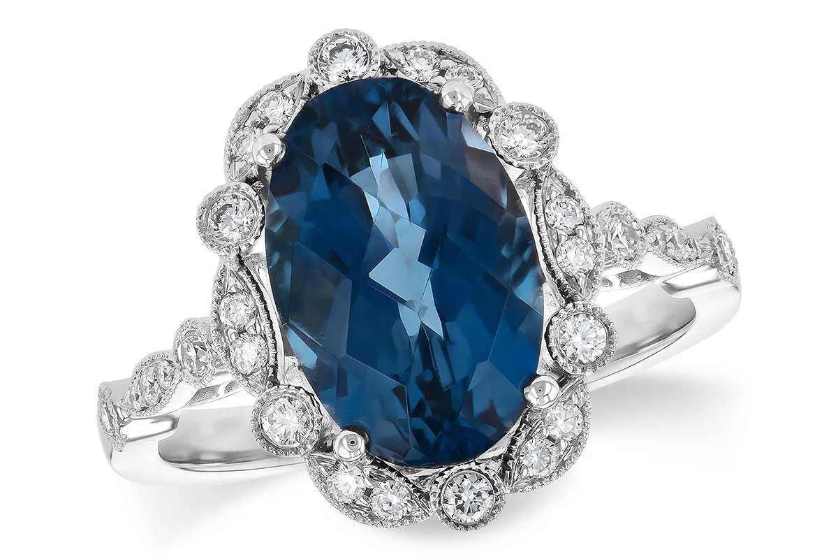 Blue Topaz Ring in white gold
