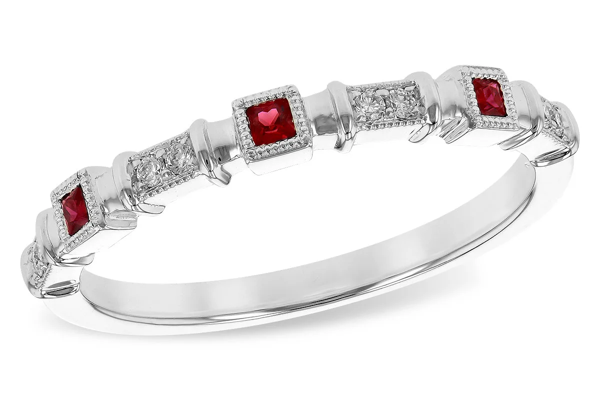 Ruby Wedding Band in white gold