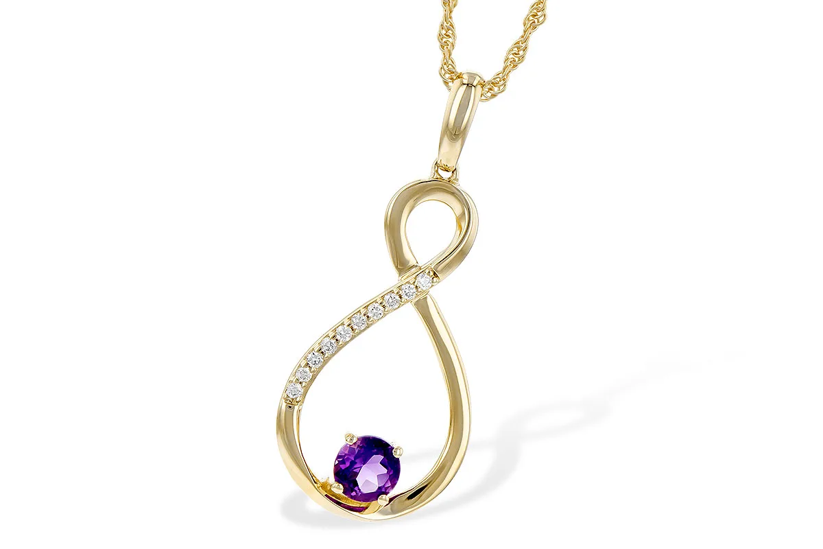 Amethyst Necklace in yellow gold