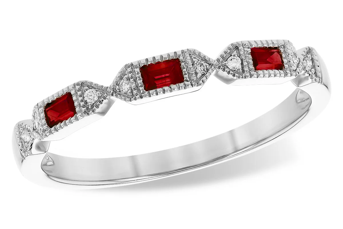 Ruby Wedding Band in white gold