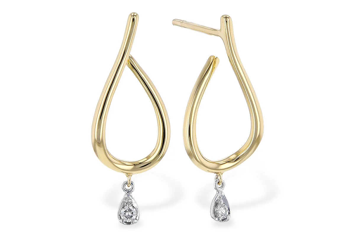 Diamond Earrings in yellow & white