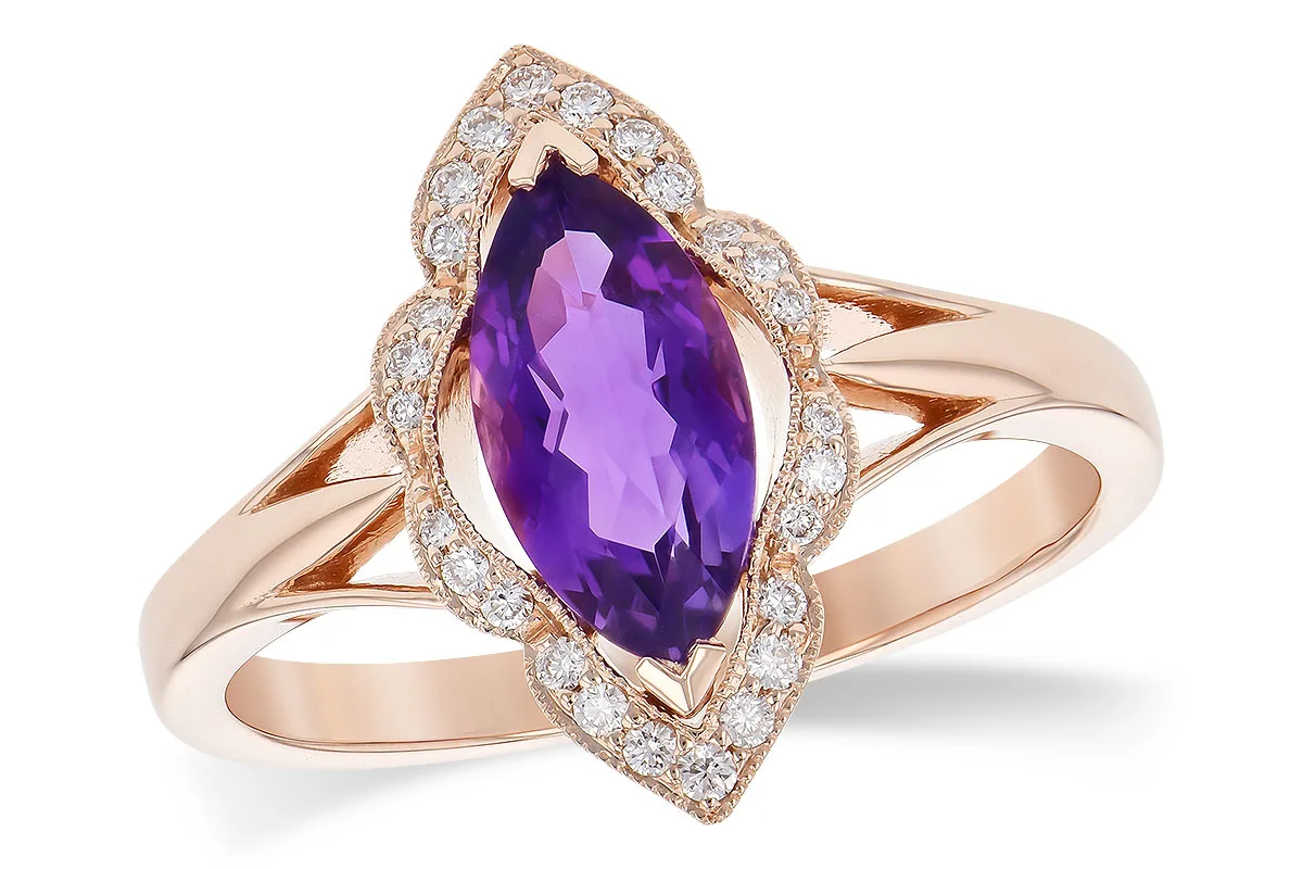Amethyst Ring in rose gold