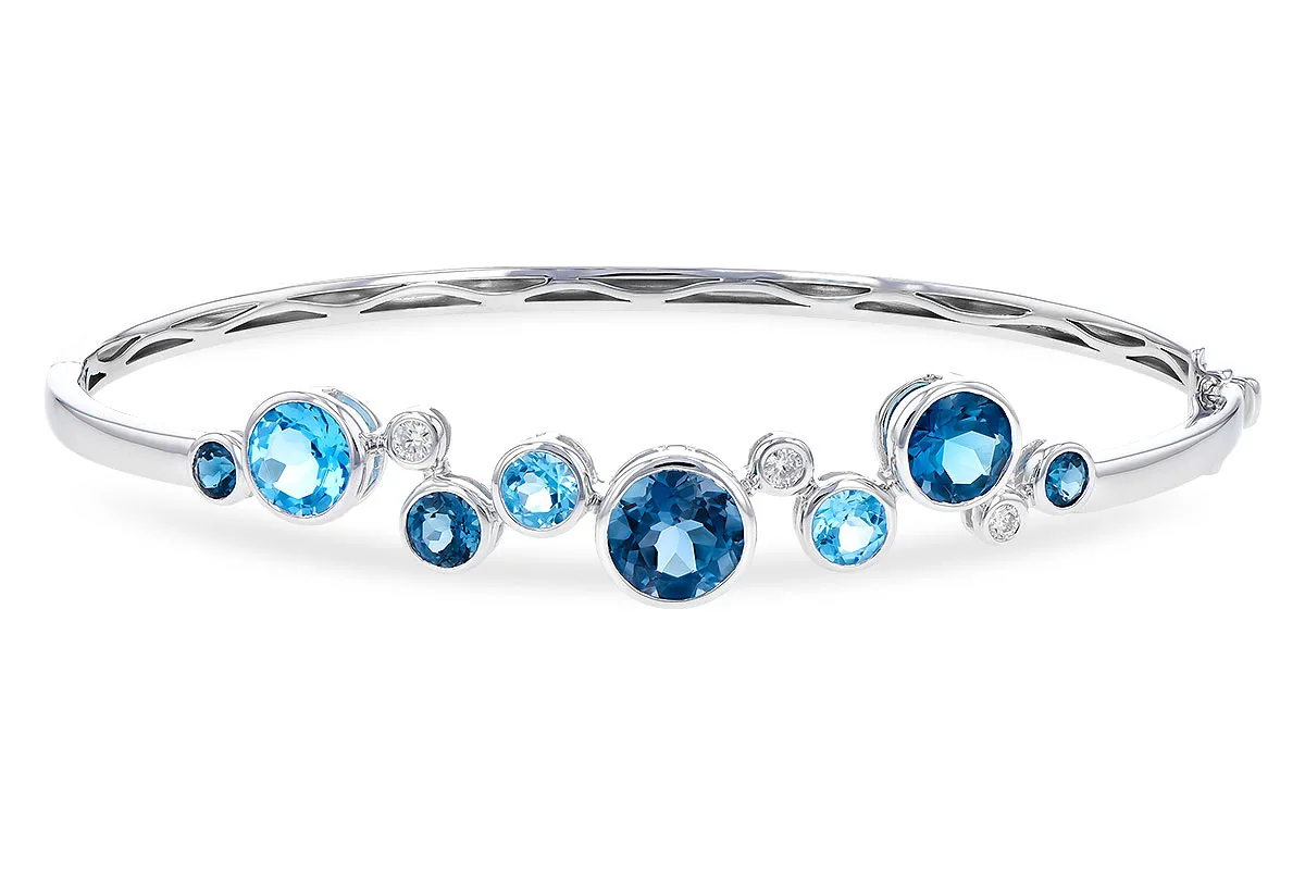 Blue Topaz Bangle in white gold