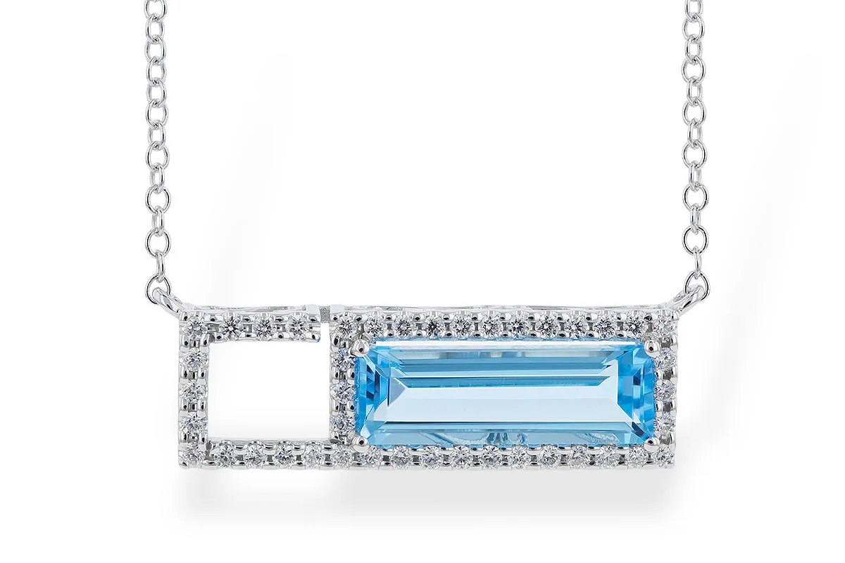 Blue Topaz Necklace in white gold