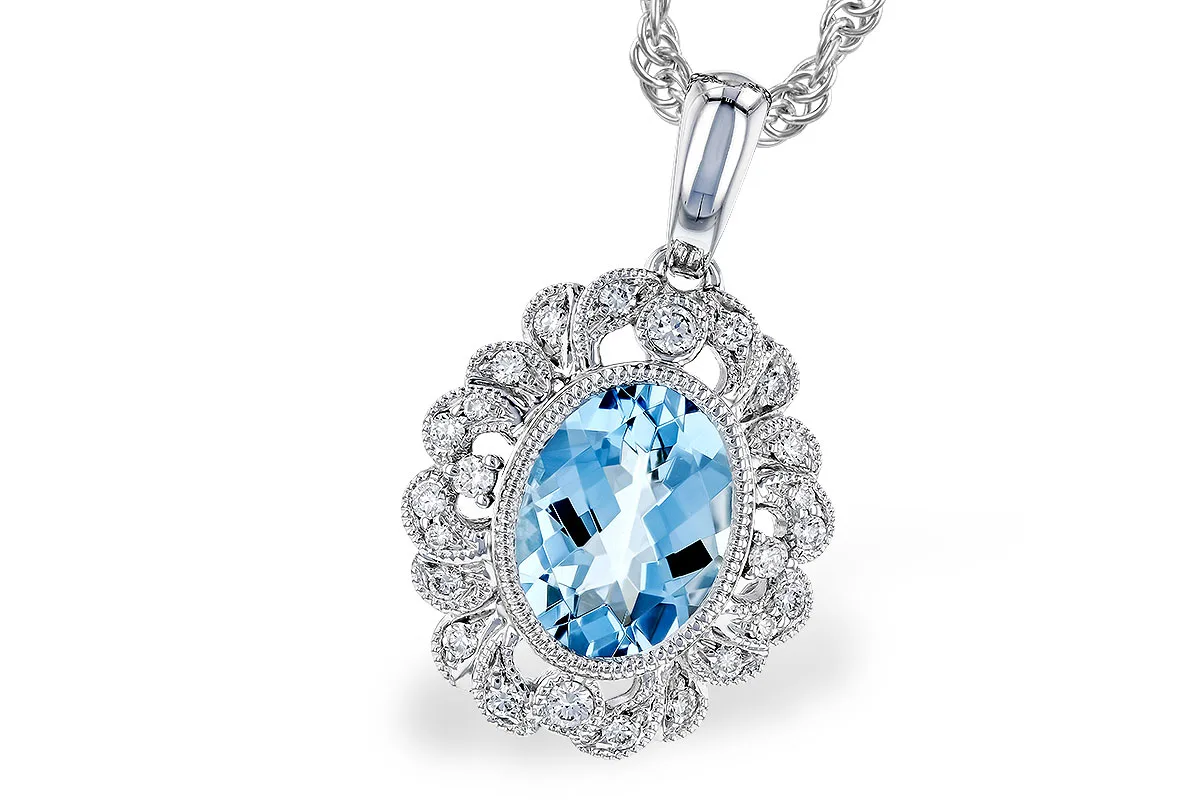Aquamarine Necklace in white gold