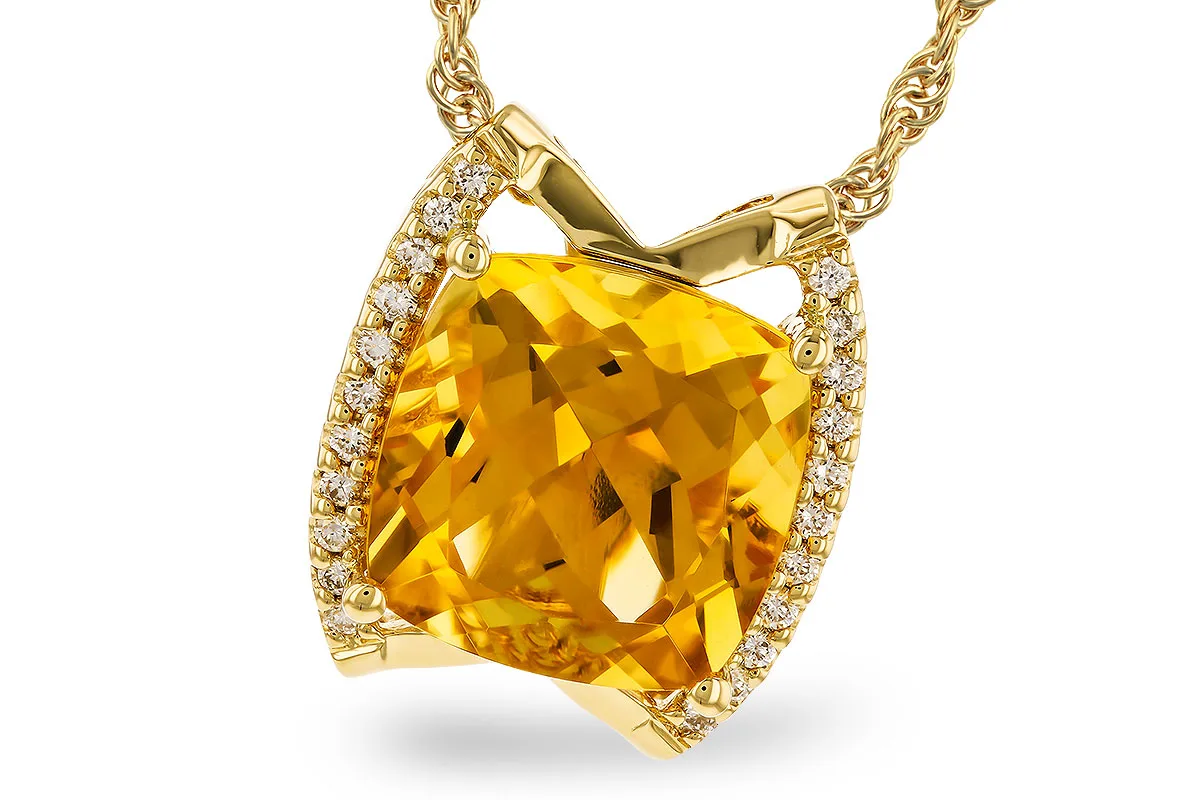 Citrine Necklace in yellow gold