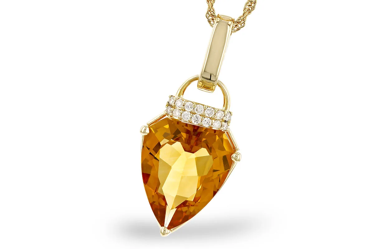 Citrine Necklace in yellow gold