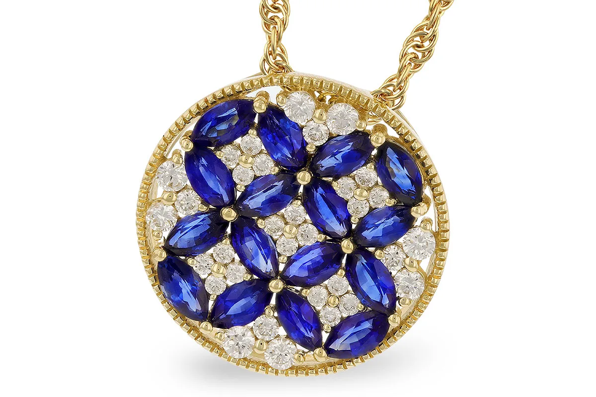Sapphire Necklace in yellow gold