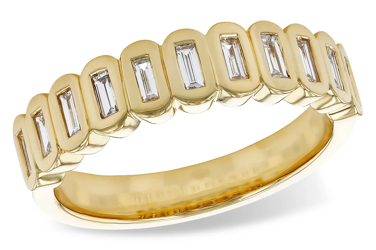 Baguette Diamond Wedding Band in yellow gold