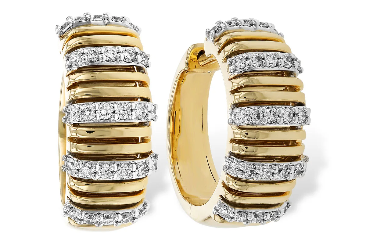 Diamond Earrings in yellow & white