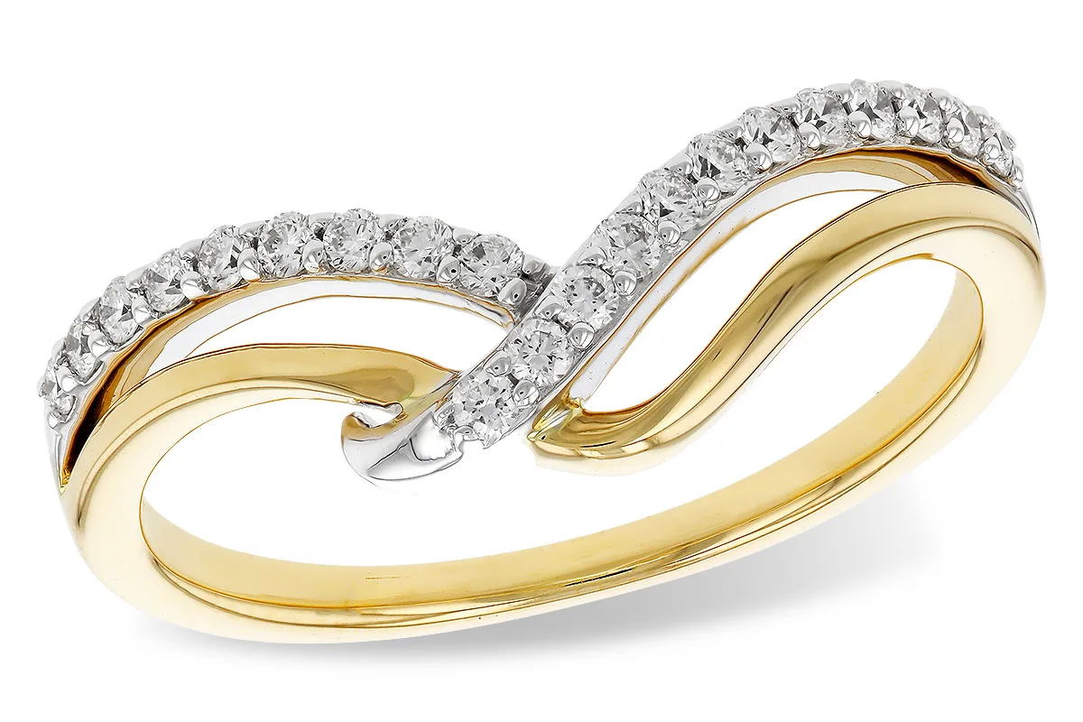 Diamond Wedding Band in yellow & white