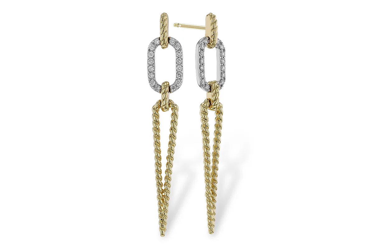 Diamond Earrings in yellow & white