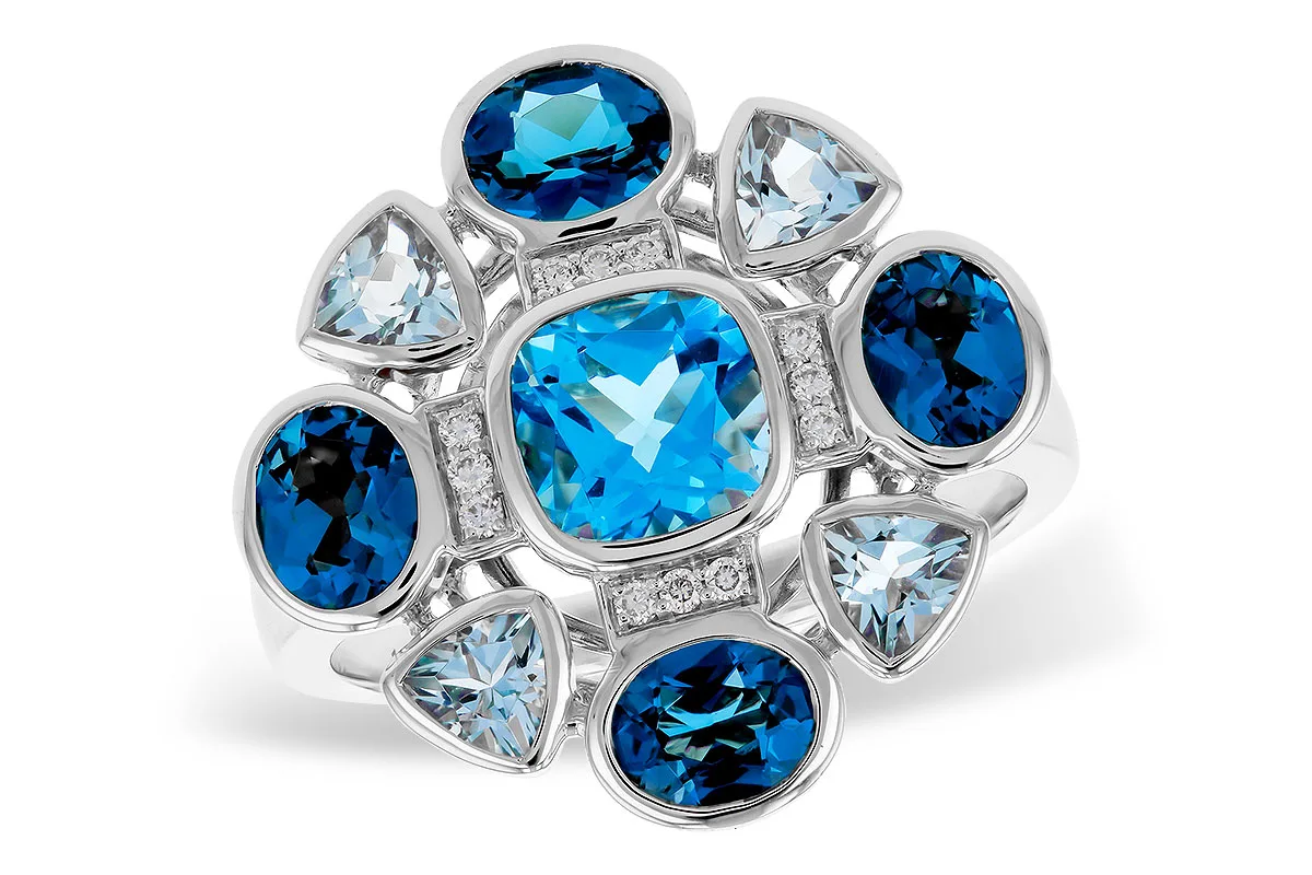 Blue Topaz Ring in white gold