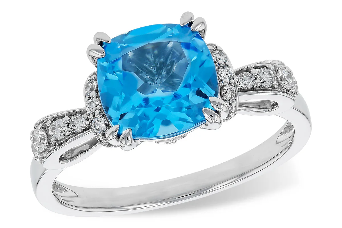 Blue Topaz Ring in white gold