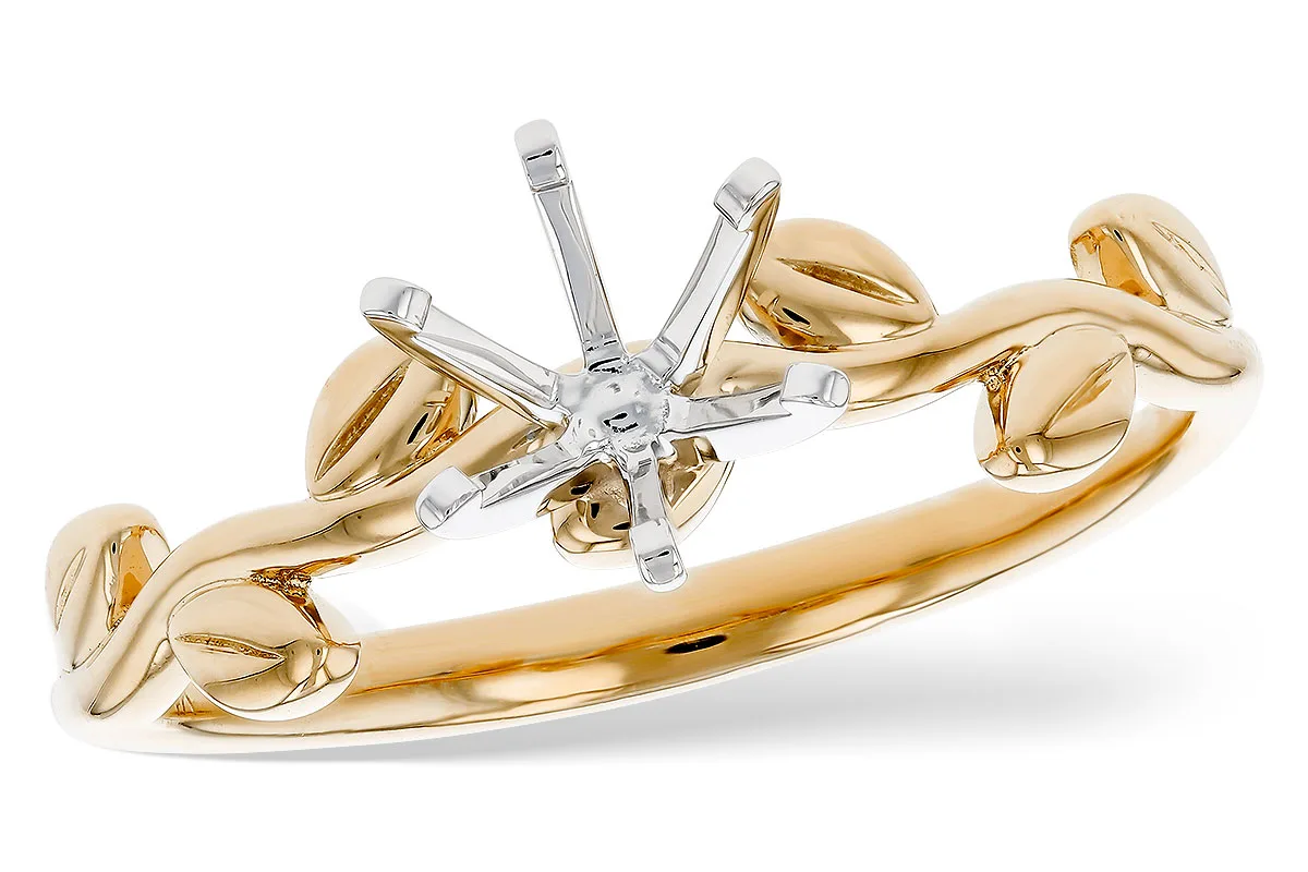 Diamond Semi-Mount Engagement Ring in yellow gold