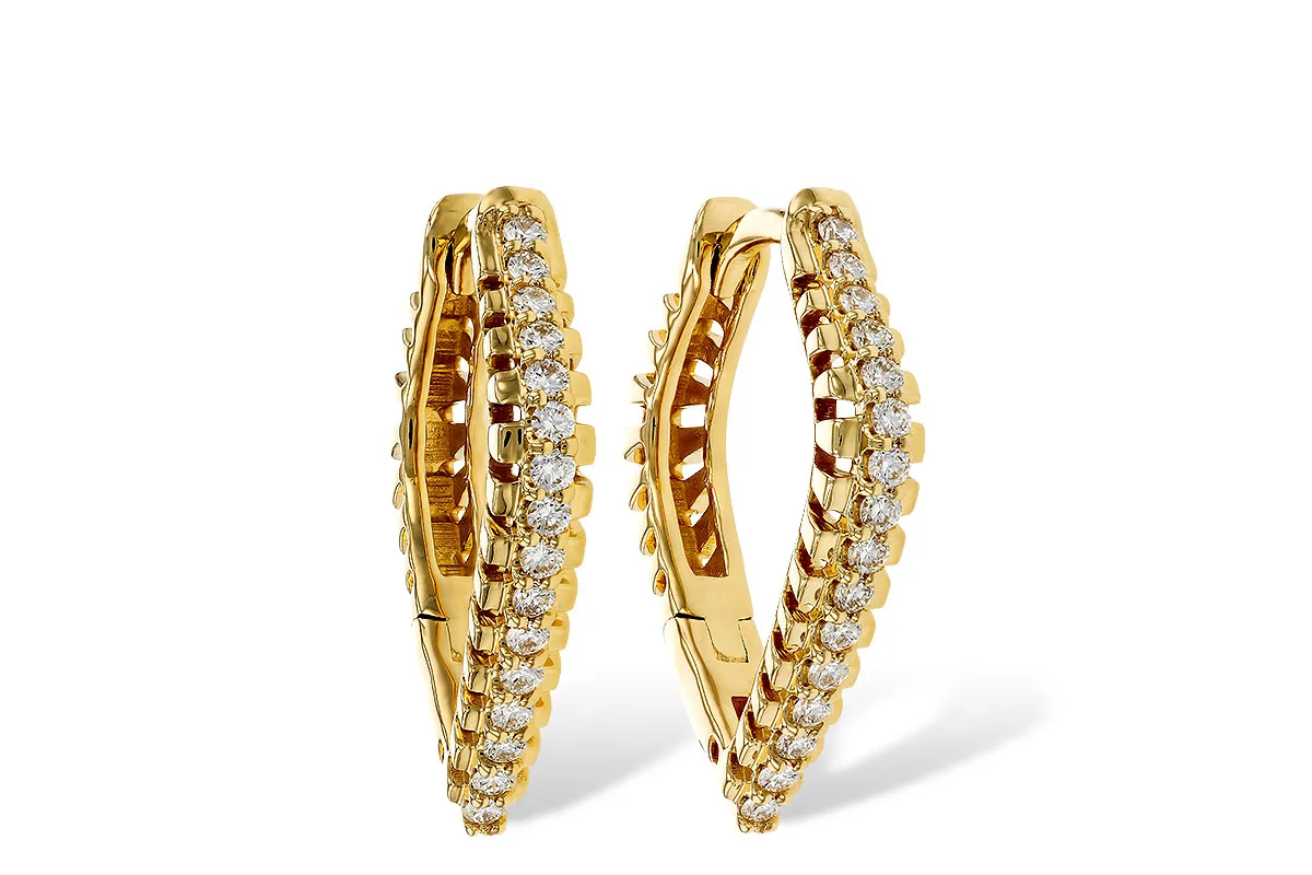 Diamond Earrings in yellow gold