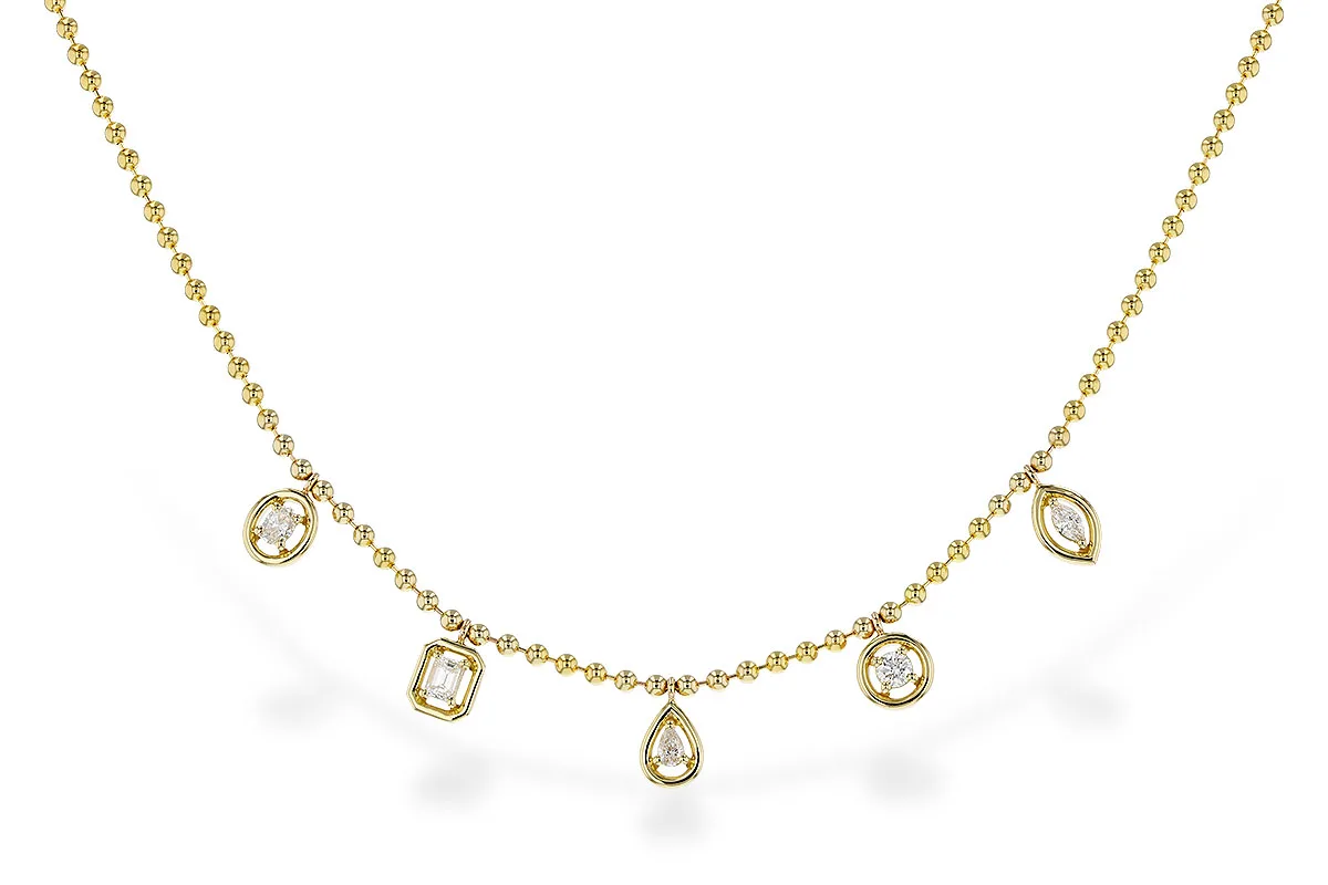 Fancy-Cut Diamond Necklace in yellow gold