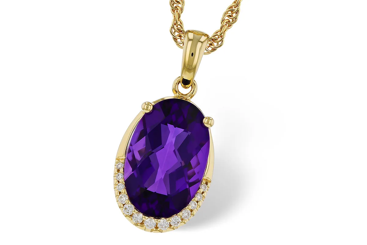 Amethyst Necklace in yellow gold