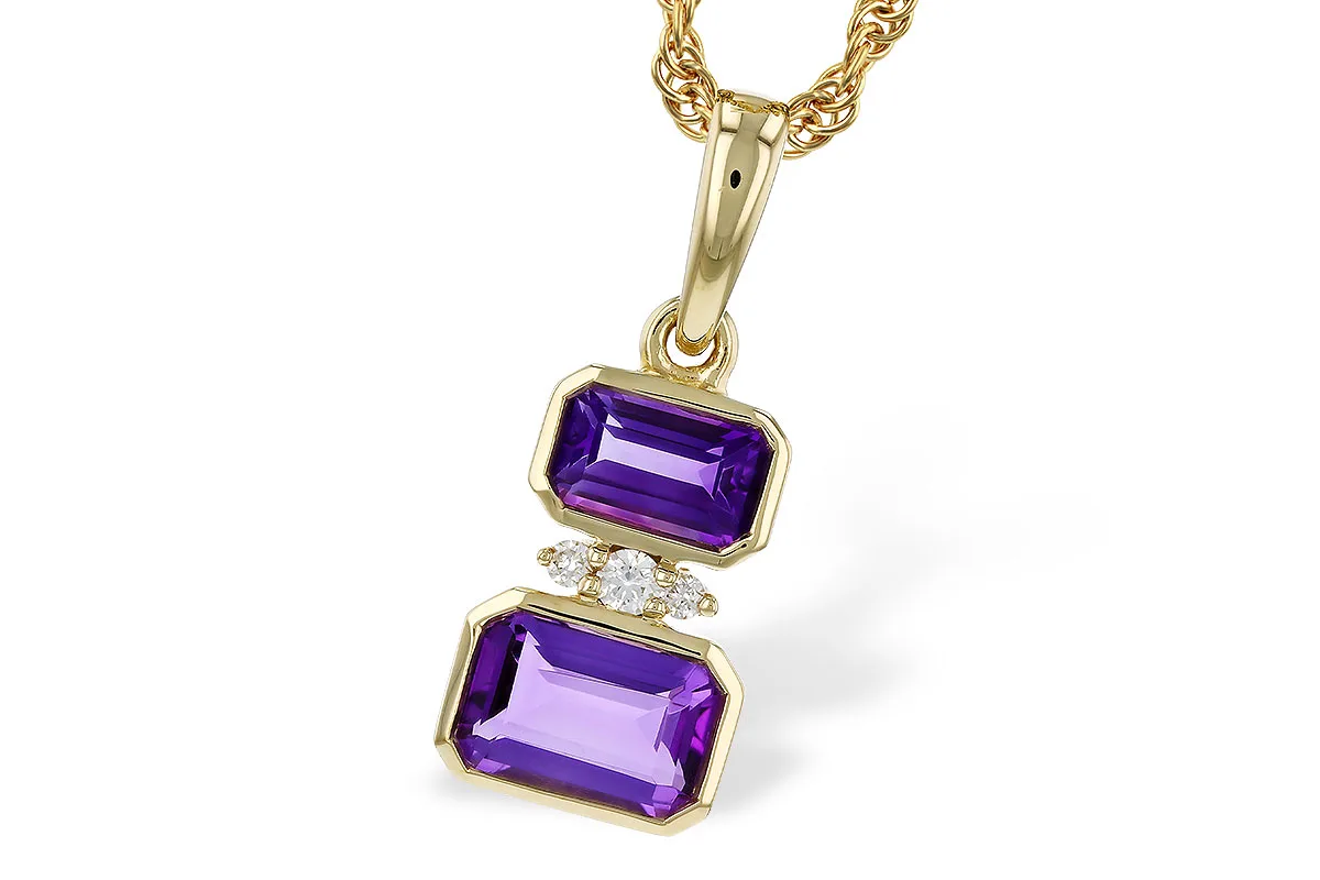 Amethyst Necklace in yellow gold