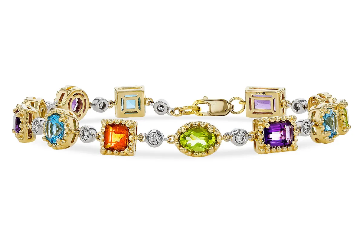Semi-Precious Stone Bracelet in yellow & white