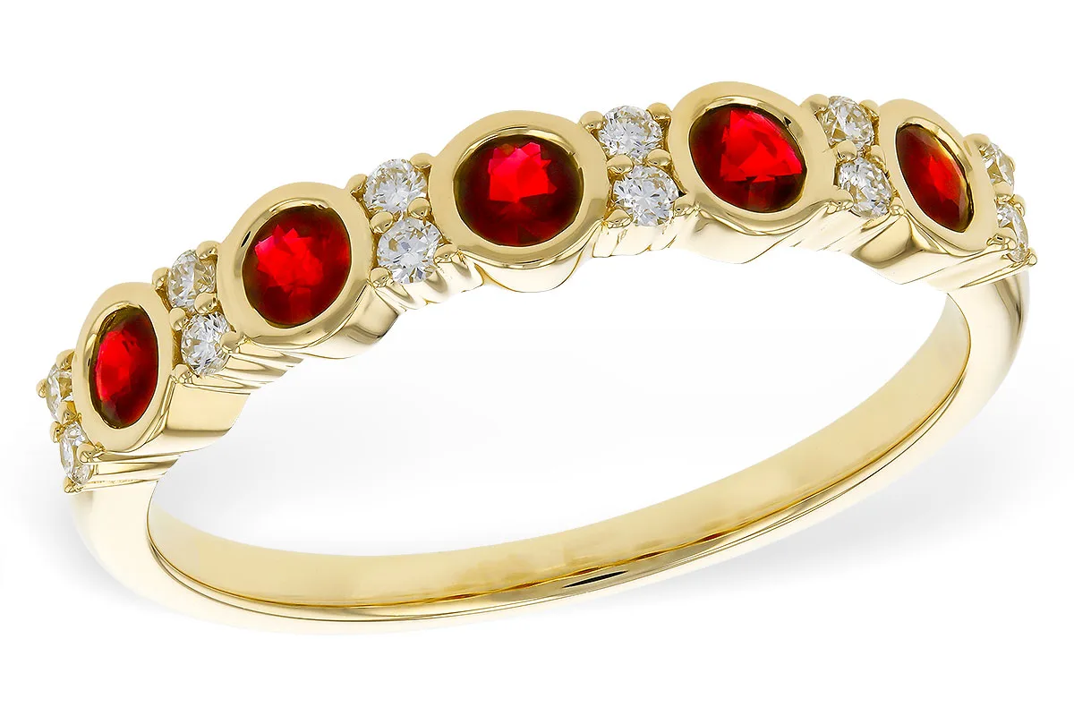 Ruby Wedding Band in yellow gold