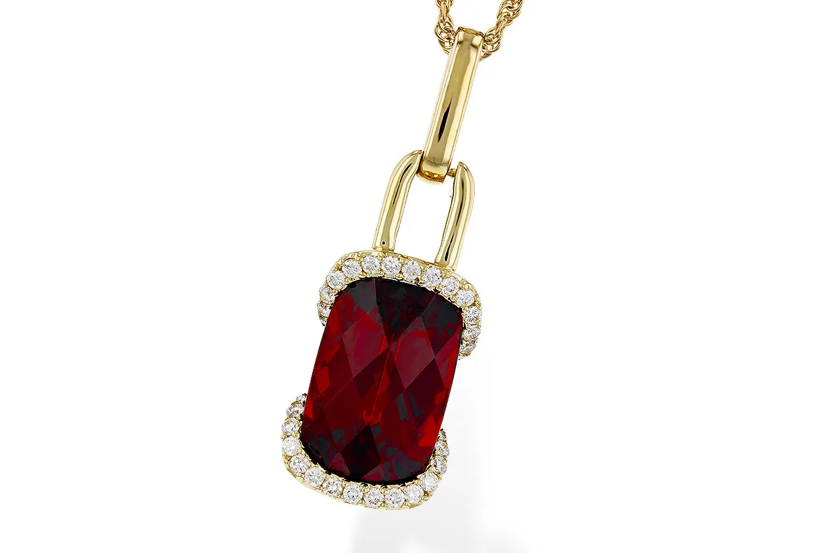Garnet Necklace in yellow gold