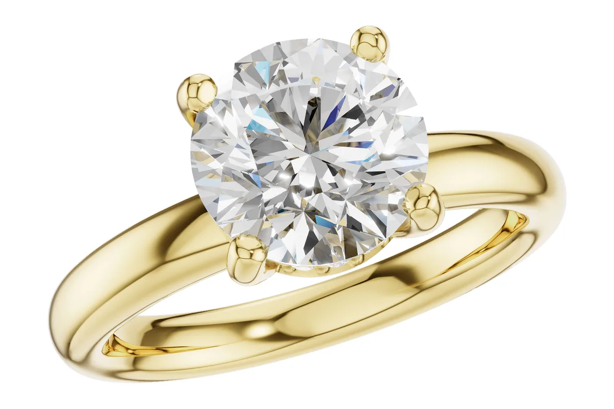 Diamond Semi-Mount Engagement Ring in yellow gold