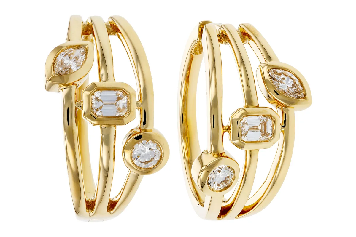 Diamond Earrings in yellow gold