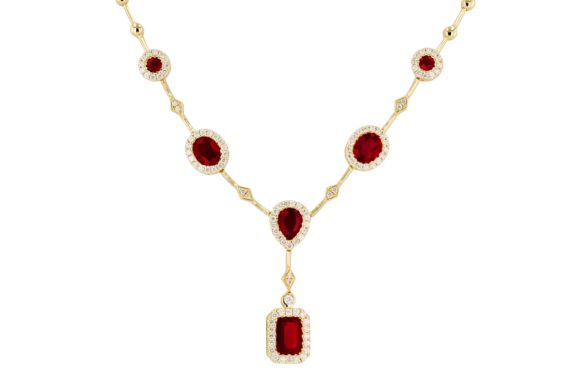 Ruby Necklace in yellow gold