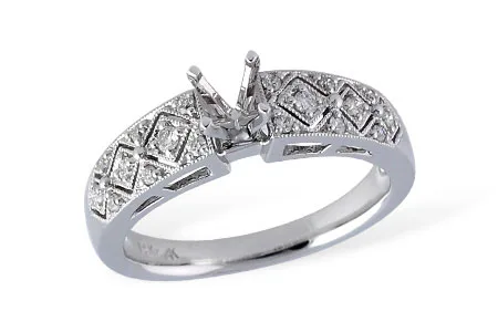 Diamond Semi-Mount Engagement Ring in white gold