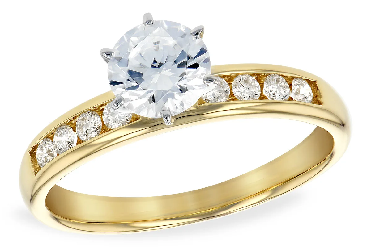 Diamond Semi-Mount Engagement Ring in yellow gold