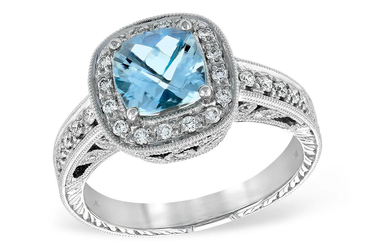 Aquamarine Ring in white gold