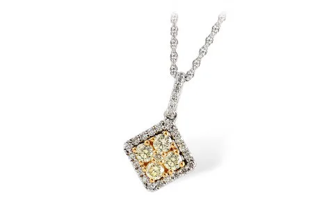 Yellow Diamond Necklace in two-tone (reversed)
