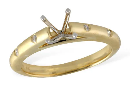 Diamond Semi-Mount Engagement Ring in yellow gold