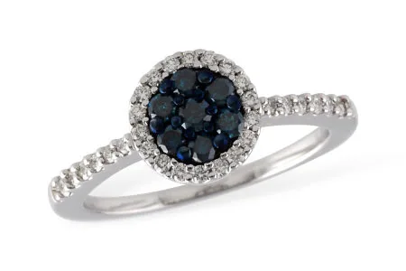 Diamond & Blue Diamond Ring in white gold