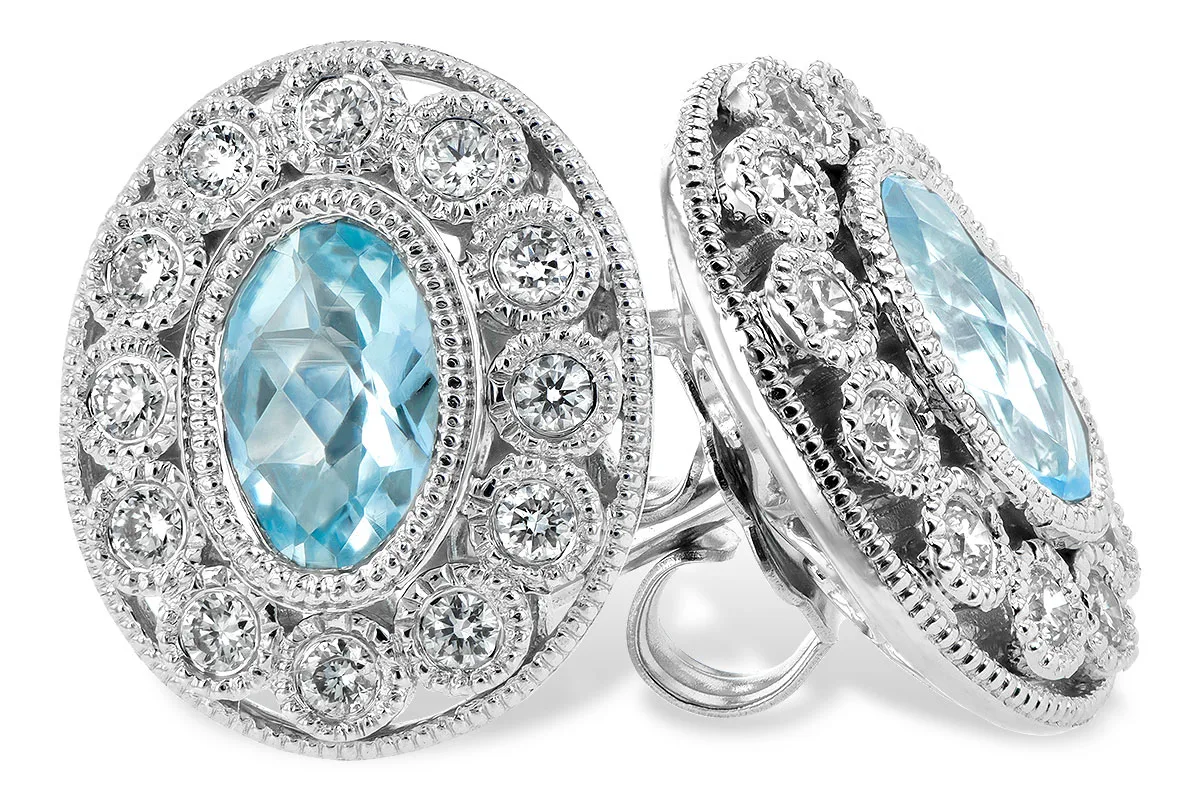 Aquamarine Earrings in white gold