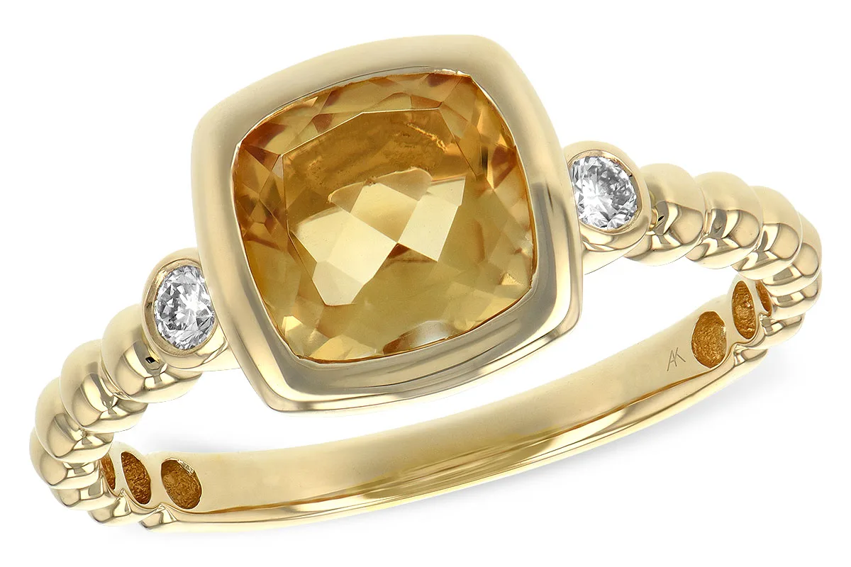Citrine Ring in yellow gold